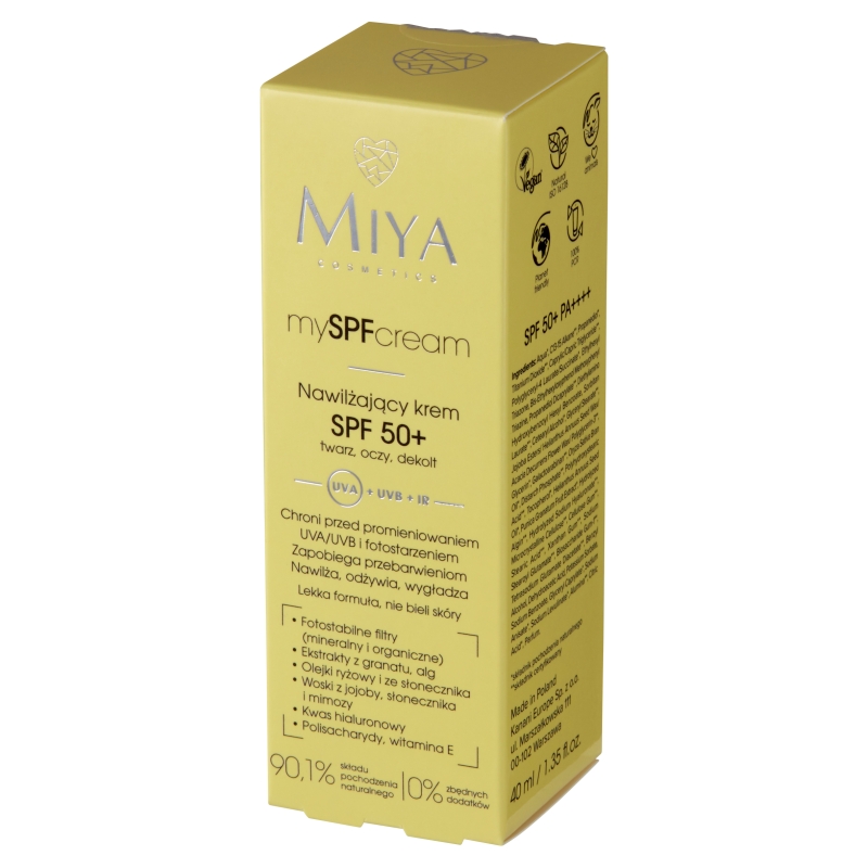 Miya mySPFcream, krem nawilżający SPF 50+, 40 ml