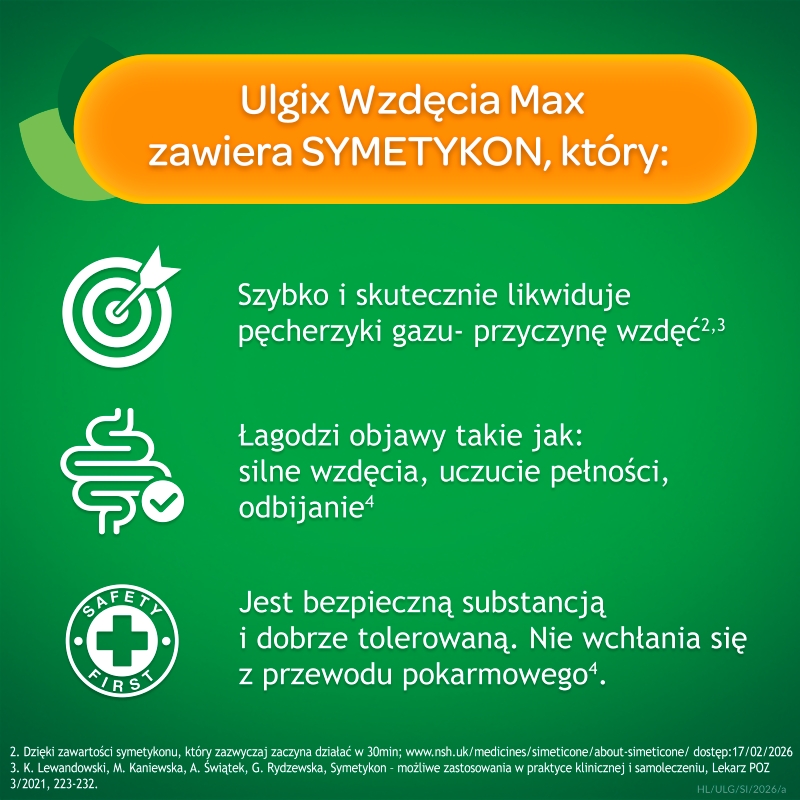 Ulgix Wzdęcia Max  , kapsułki na wzdęcia i problemy trawienne, 15 szt.