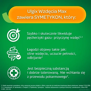 Ulgix Wzdęcia Max , kapsułki na wzdęcia i problemy trawienne, 15 szt.