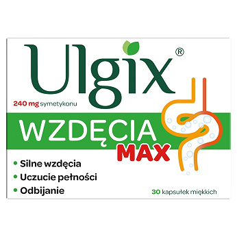 Ulgix wzdęcia max, kapsułki łagodzące odbijanie, uczucie pełności, 30 szt.