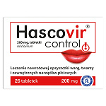 Hascovir Control tabletki na nawrotową opryszczkę warg i twarzy, 25 szt.