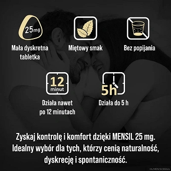 Mensil, tabletki stosowane w zaburzeniach erekcji u dorosłych mężczyzn, 4 szt.