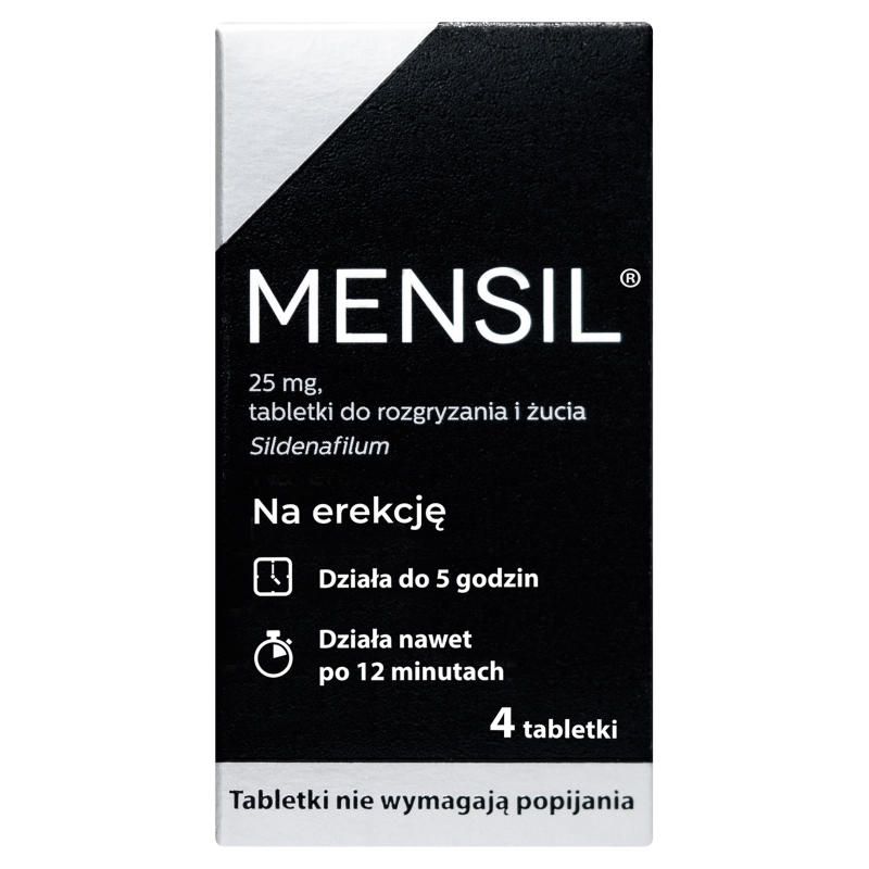 Mensil tabletki stosowane w zaburzeniach erekcji u dorosłych mężczyzn, 4 szt. 