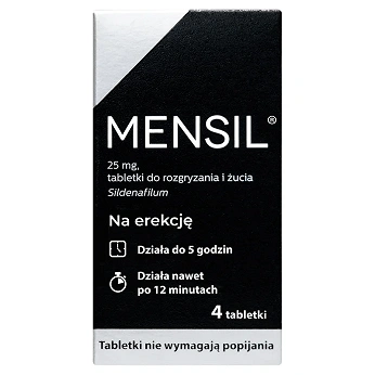 Mensil, tabletki stosowane w zaburzeniach erekcji u dorosłych mężczyzn, 4 szt.
