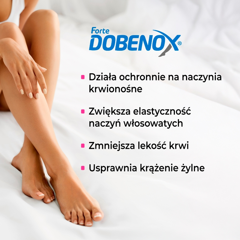 Dobenox forte, tabletki wspomagające leczenie przewlekłej niewydolności krążenia żylnego, 60 szt.