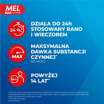 Mel Max Actigel, żel o dzaiłaniu przeciwbólowym i przeciwzapalnym, 180 g
