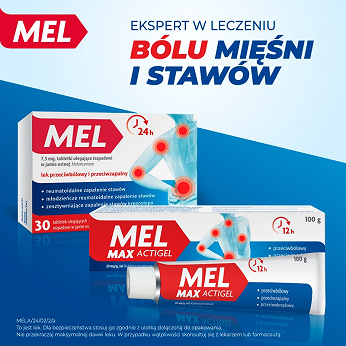 Mel Max Actigel, żel o dzaiłaniu przeciwbólowym i przeciwzapalnym, 180 g