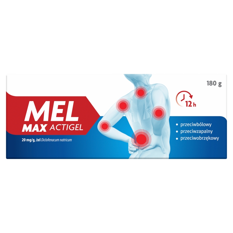 Mel Max Actigel żel o dzaiłaniu przeciwbólowym i przeciwzapalnym, 180 g
