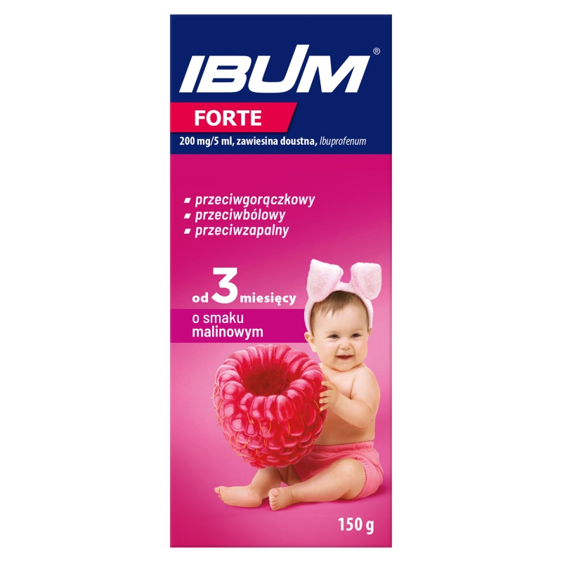 Ibum Forte 200 mg zawiesina, malinowa, 150 g 