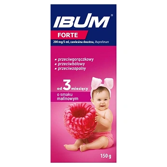 Ibum Forte 200 mg, zawiesina, malinowa, 150 g