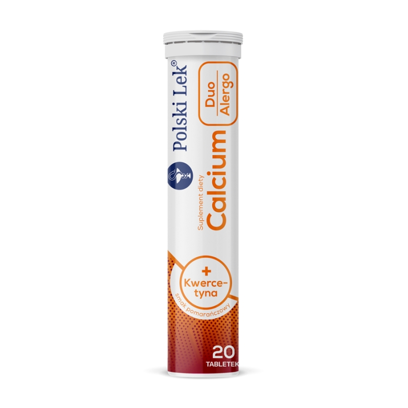 Calcium + Kwercytyna Duo Alergo tabletki musujące o smaku pomarańczowym, 20 szt.