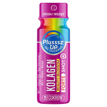 Plusssz Up Kolagen Beauty Blossom, shot o smaku malina-winogrono-czarna porzeczka , 50 ml