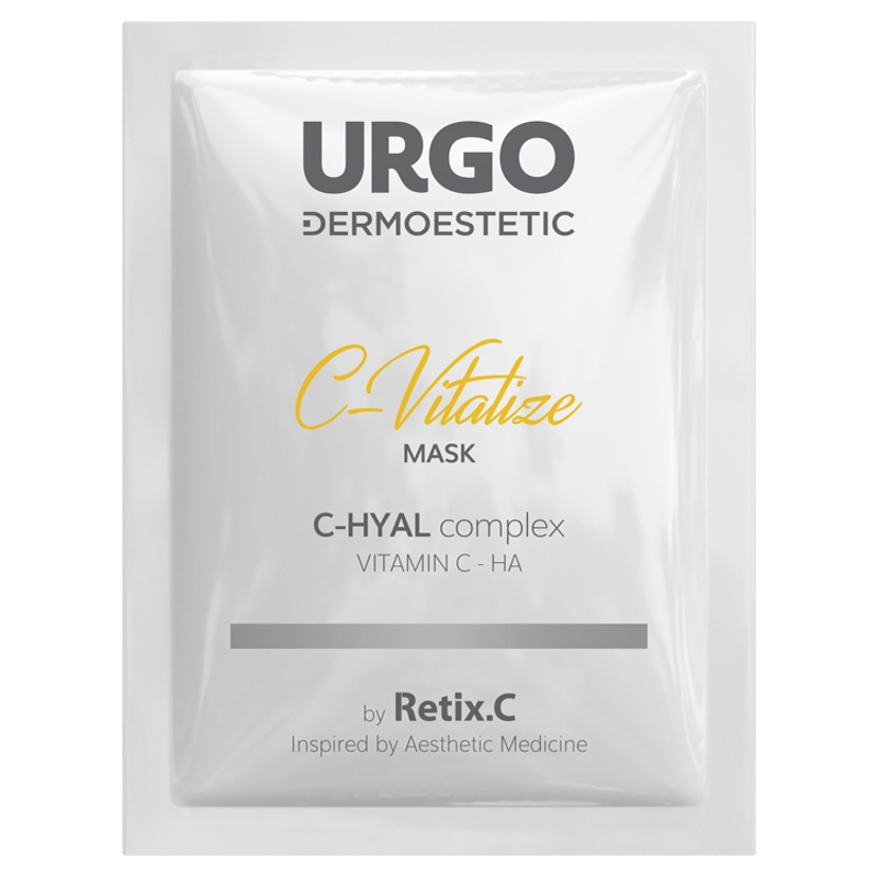 URGO DERMOESTETIC C-Vitalize, zestaw: peeling - 50 ml, ampułka z serum - 4x1 ml, maska do twarzy - 4x2,5 ml