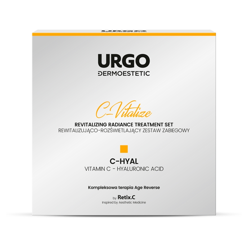 URGO DERMOESTETIC C-Vitalize, zestaw: peeling - 50 ml, ampułka z serum - 4x1 ml, maska do twarzy - 4x2,5 ml