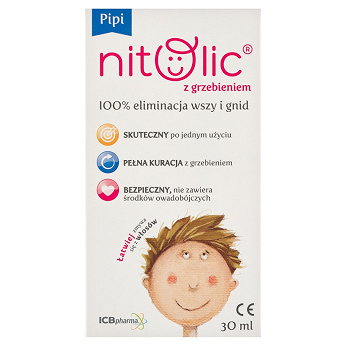 Pipi Nitolic przeciw wszawicy, zestaw: spray – 30 ml + grzebień 1 szt.