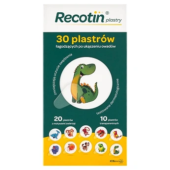 Recotin Plastry, łagodzące po ukąszeniu owadów dla dzieci, 30 szt.