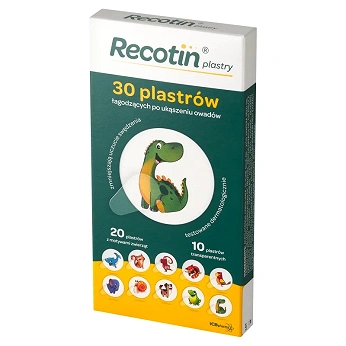 Recotin Plastry, łagodzące po ukąszeniu owadów dla dzieci, 30 szt.