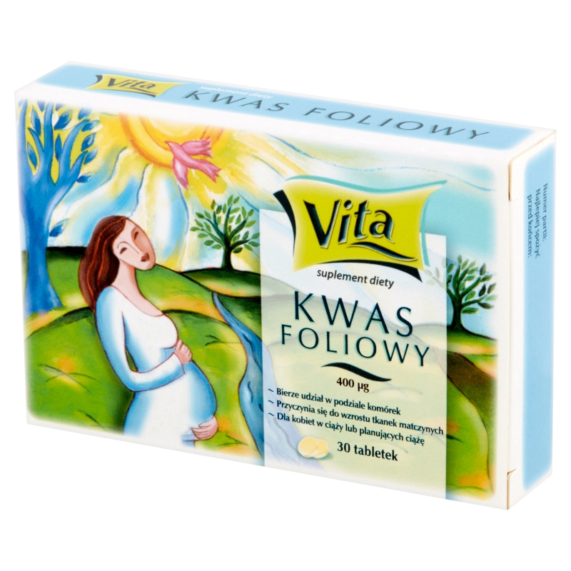 Kwas Foliowy Vita, tabletki dla kobiet w ciąży, 30 szt.