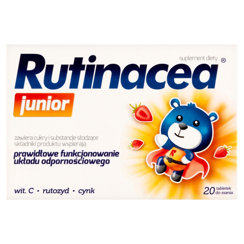 Rutinacea Junior, tabletki ze składnikami wspierającymi odporność dla dzieci, 20 szt.