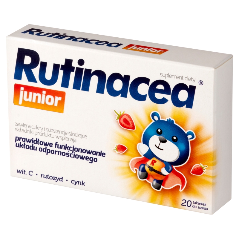 Rutinacea Junior, tabletki ze składnikami wspierającymi odporność dla dzieci, 20 szt.