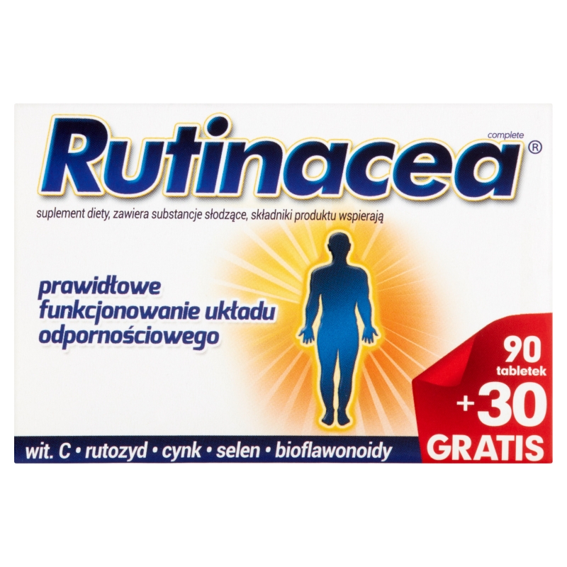 Rutinacea Complete, tabletki ze składnikami wspomagającymi odporność, 90 szt. + 30 szt. gratis