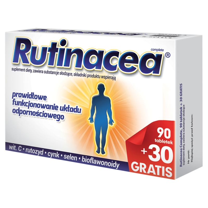 Rutinacea Complete, tabletki ze składnikami wspomagającymi odporność, 90 szt. + 30 szt. gratis