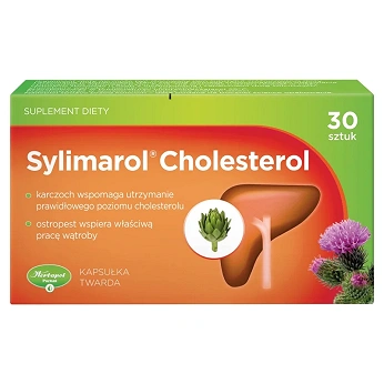 Sylimarol Cholesterol, kapsułki ze składnikami na utrzymanie odpowiedniego poziomu cholesterolu, 30 szt.