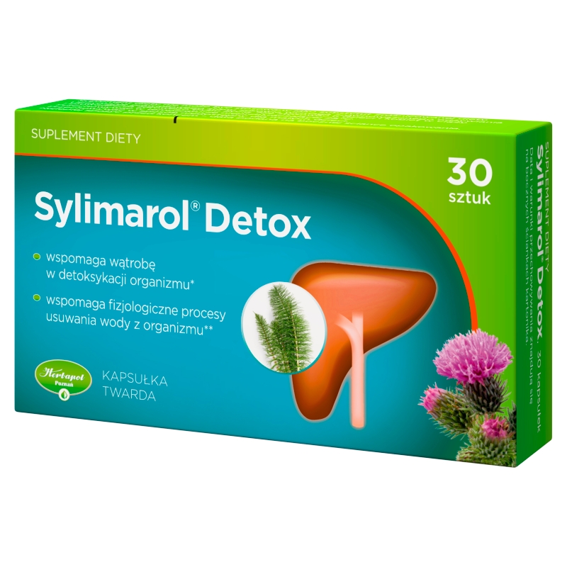 Sylimarol Detox, kapsułki ze składnikami wspomagającymi wątrobę w detoksykacji organizmu, 30 szt.