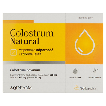 Colostrum Natural, kapsułki ze składnikami wspomagającymi odporność i zdrowe jelita, 30 szt.
