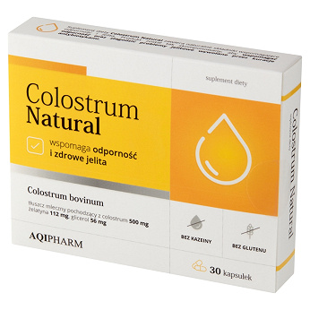 Colostrum Natural, kapsułki ze składnikami wspomagającymi odporność i zdrowe jelita, 30 szt.