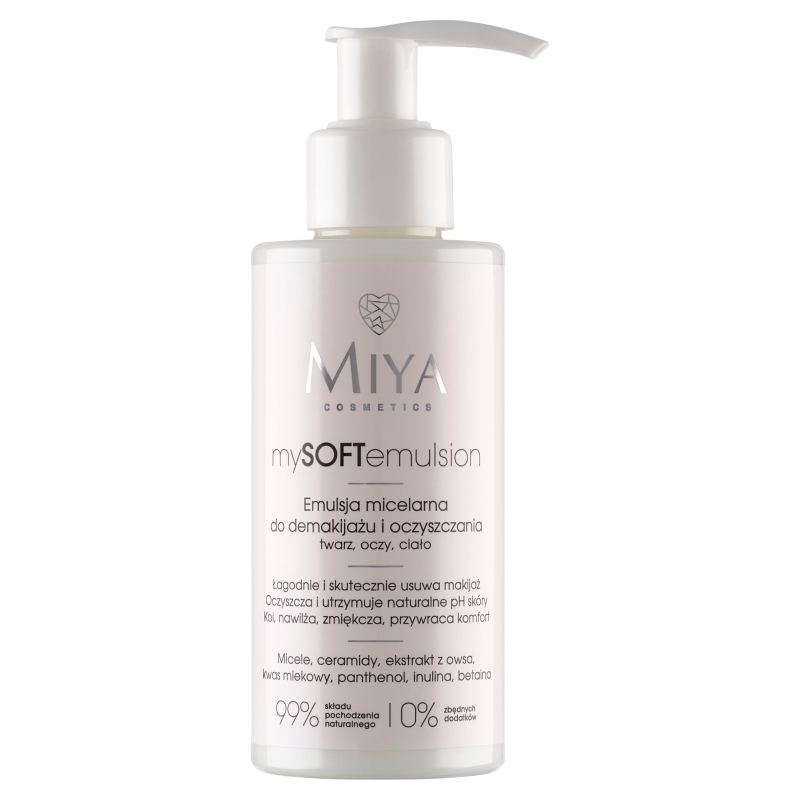 MIYA MY Softtemusion, Emulsja micelarna do demakijażu i oczyszczania, 140 ml