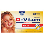 D-Vitum witamina D 800 j.m. kapsułki z witaminą D dla dzieci, 30 szt.