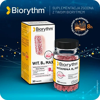 Biorythm Witamina B12, kapsułki o przedłużonym uwalnianiu z witaminą B12, 30 szt.