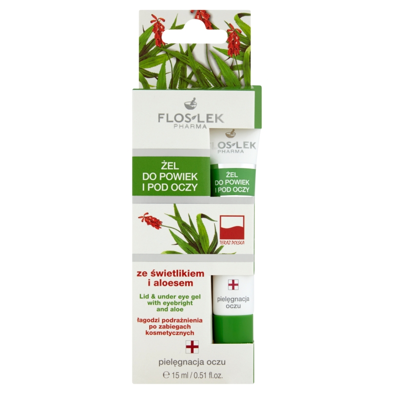 Flos-Lek Żel do powiek i pod oczy ze świetlikiem i aloesem, 15 ml