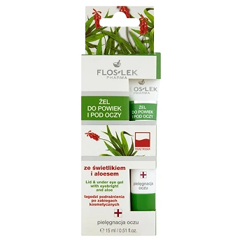 Flos-Lek Żel do powiek i pod oczy, ze świetlikiem i aloesem, 15 ml