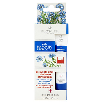 Flos-Lek Żel ze świetlikiem i chabrem bławatkiem, do powiek i pod oczy, 15 ml