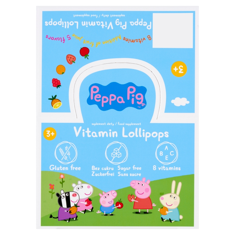 Vitamin Lollipops Domowa Apteczka, lizak witaminowy w opakowaniu z nadrukiem Świnki Peppy, 1 szt,