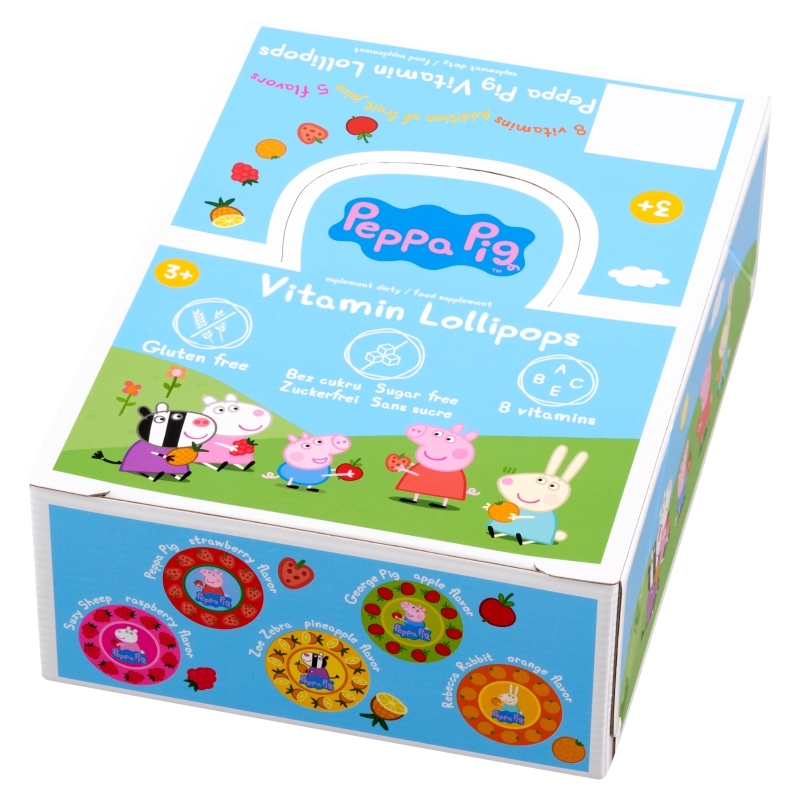 Vitamin Lollipops Domowa Apteczka, lizak witaminowy w opakowaniu z nadrukiem Świnki Peppy, 1 szt,