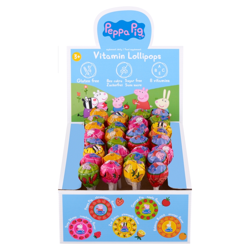 Vitamin Lollipops Domowa Apteczka, lizak witaminowy w opakowaniu z nadrukiem Świnki Peppy, 1 szt,