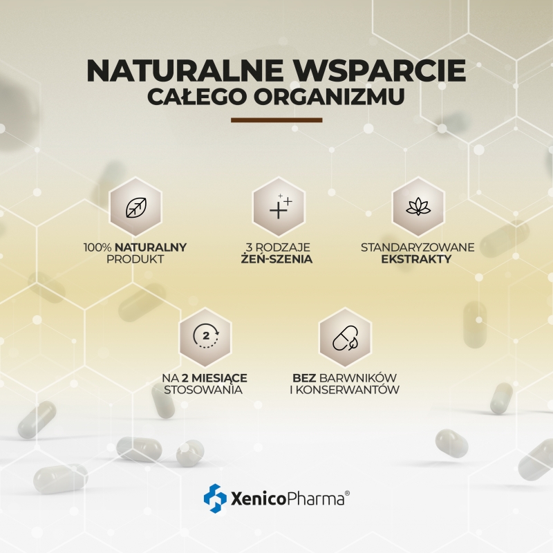 Żeń-szeń Complex, kapsułki z 3 rodzajami żeń-szenia, 60 szt.