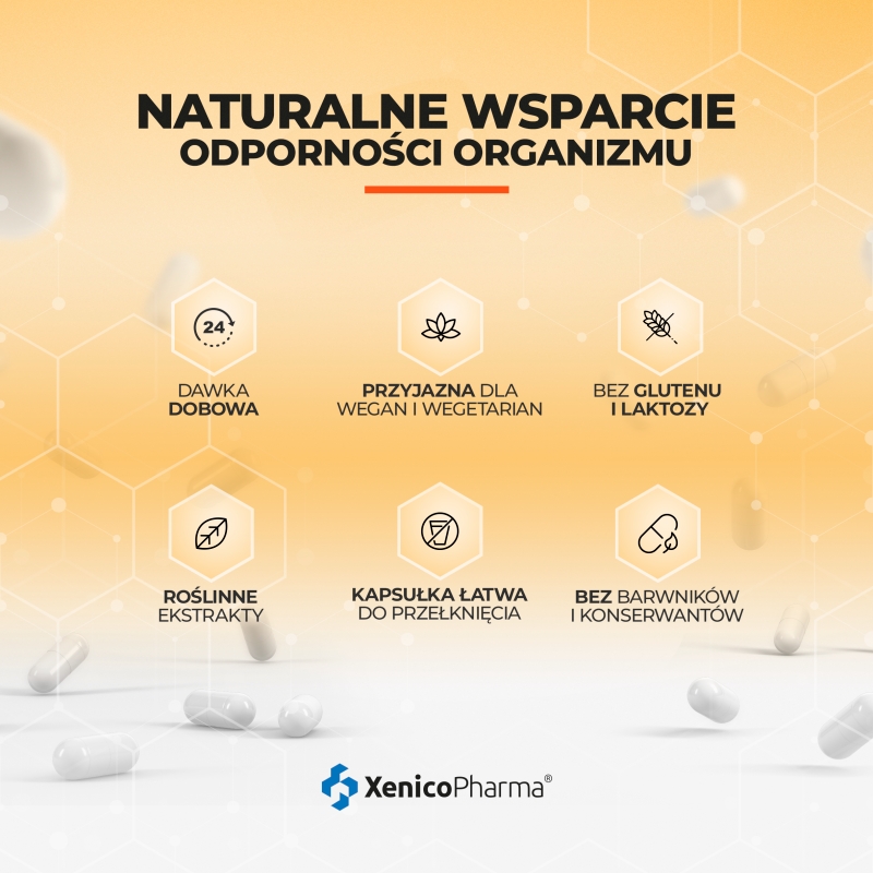 XeniVIT bio Witamina C 1000, kapsułki z ekstraktem z owoców dzikiej róży, 30 szt.