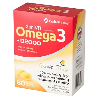 Bio Omega 3 +D 2000, 60 kapsułek