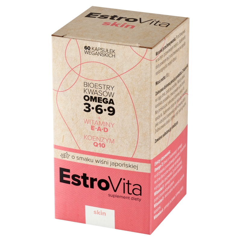 EstroVita Skin, kapsułki ze składnikami wspomagającymi zdrową skórę, 60 szt.