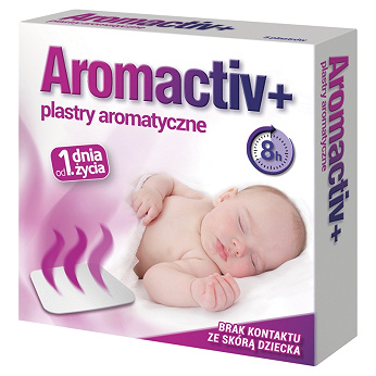 Aromactiv+ plastry aromatyczne, plastry ułatwiające oddychanie, wspomagające leczenie grypy, przeziębienia od 1. dnia życia, 5 szt.