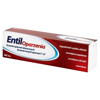 Entil Oparzenia, żel na oparzenia, łagodzący ból i zmniejszający obrzęk, 30 g