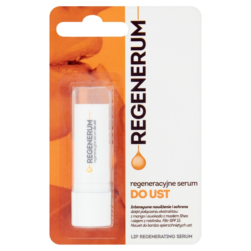 Regenerum regeneracyjne serum do ust, pomadka zmiękczająca i wygładzająca usta,  5 g