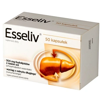 Esseliv, kapsułki ze składnikami wspierającymi wątrobę i trawienie, 50 szt.