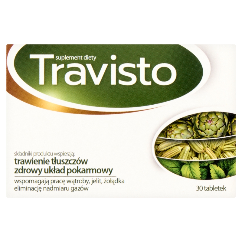 Travisto tabletki ze składnikami wspomagającymi trawienie oraz pracę wątroby i dróg żółciowych, 30 szt.
