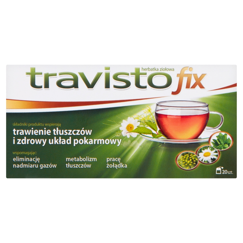 Travisto fix, herbatka ziołowa wspomagająca trawienie, 20 sasz.