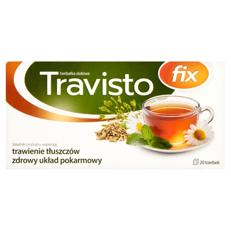 Travisto fix herbatka ziołowa wspomagająca trawienie, 20 sasz.